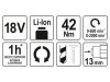 Yato YT-82795 Akkus fúrócsavarozó 42 Nm szénkefe nélküli 18 V Li-Ion (akku és töltő nélkül)