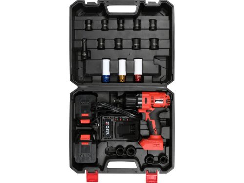 Yato YT-82807 Akkus ütvecsavarozó készlet 21 részes 1/2" 700 Nm 18 V Li-Ion (2 x 3,0 Ah akku és töltő)