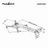 Nedis PJWM100 projektor tartó, 31-50cm, 90°, 10kg, fali, dönthető, forgatható, ezüst