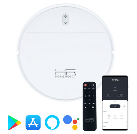 Home Robot RV500 intelligens robotporszívó, nedves-száraz, HEPA szűrő, applikációval, fehér