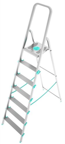 Colombo S107A07W Libellula 6+1 fokos alumínium létra, 129cm, kék