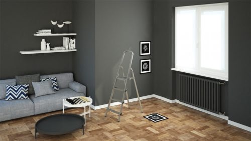 Colombo S109004W Stark acél létra, 3+1 fokos, 84cm, fekete