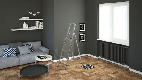 Colombo S109005W Stark acél létra, 4+1 fokos, 106 cm, fekete