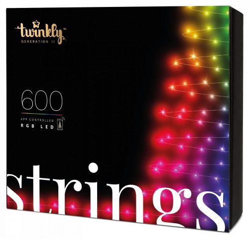 Twinkly Strings IP44 Okos karácsonyfa izzó, 600 LED, Bluetooth, Wifi, 48m (TWS600STP-BEU)