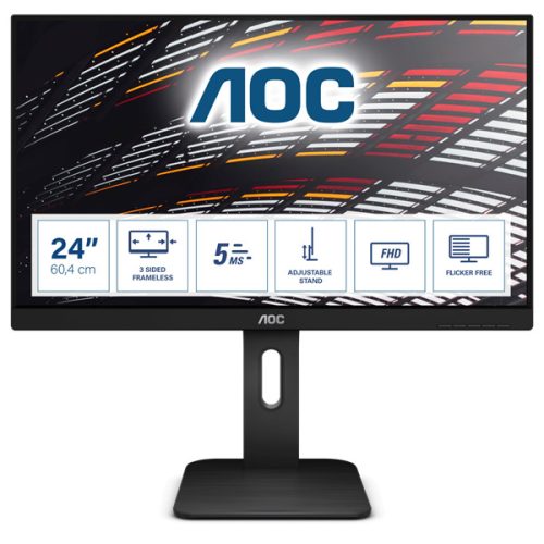 AOC 24P1 Full HD IPS LED, 24" (61cm), 16:9, 250cd/m2, 5ms, HDMI /DisplayPort /DVI /VGA /USB, forgatható