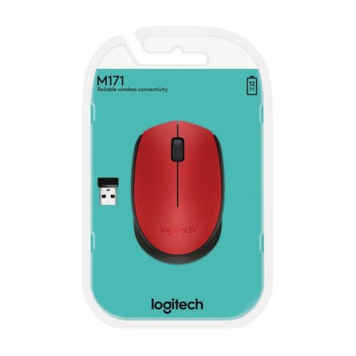 Logitech Egér - M171 Vezeték Nélküli Optikai, Vörös