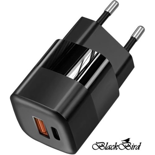 BLACKBIRD Hálózati Adapter Gyorstöltő 2A, Fekete