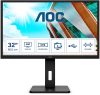 AOC Q32P2, QHD (2560x1440) IPS LED üzleti monitor 31.5" (80cm), 16:9, 250cd/m2, 4ms, 2db HDMI /DisplayPort, USB-A, hangszóró