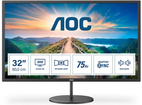 AOC Q32V4 QHD (2560x1440) IPS LED monitor 31.5" (80cm), 16:9, 250cd/m2, 4ms, HDMI /DisplayPort, hangszóró