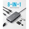 Anker A83800A USB HUB  PowerExpend 8 in 1  USB C Media Hub  2xHDMI  2xUSB3.0  Ethernet  SD/microSD kártyaolvasóval       