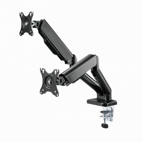 Sbox LCD-S024-2 17"-32" Dual asztali monitor tartó konzol, 17"-32" VESA 100 x100, max.9kg/kar, fekete