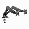 Sbox LCD-S024-2 17"-32" Dual asztali monitor tartó konzol, 17"-32" VESA 100 x100, max.9kg/kar, fekete