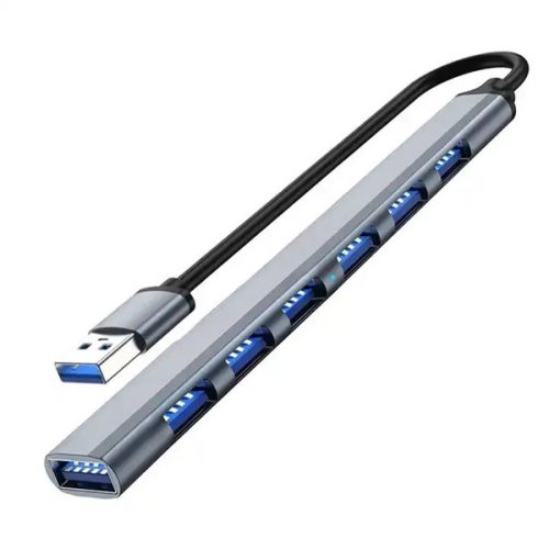 BLACKBIRD USB 3.0 USB 7 port hub extra slim, aluminium ház, notebookhoz