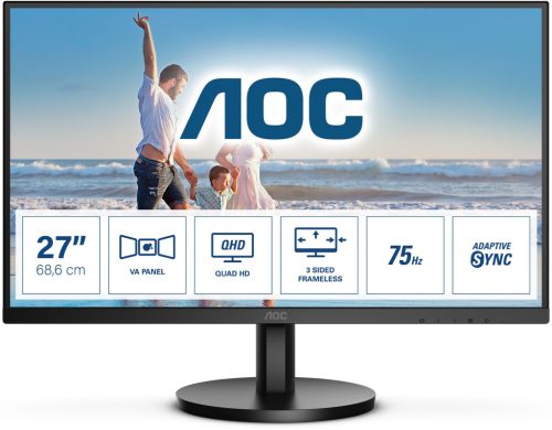 AOC Q27B3MA QHD (2560x1440) VA LED monitor 27" (69cm), 16:9, 250cd/m2, 4ms, 2db HDMI /DisplayPort, hangszóró