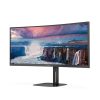 AOC CU34V5C/BK WQHD (3440 x1440) VA LED monitor, ívelt, 34" (86cm), 21:9, 100Hz, 300cd/m2, 4ms, 2db HDMI /DisplayPort, USB-A, USB-C, webkamera