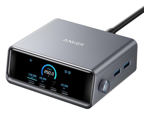 Anker A2345341 Hálózati Töltő  Prime Charger GaNPrime  6 portos  250W  4xUSB C  2xUSB A  EU  fekete        