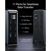 Anker A83B63A1 Prime USB dokkoló, 14-in-1, 160Watt, 2x 4K HDMI, USB-C, USB-A Ethernet, 10Gbps, szürke