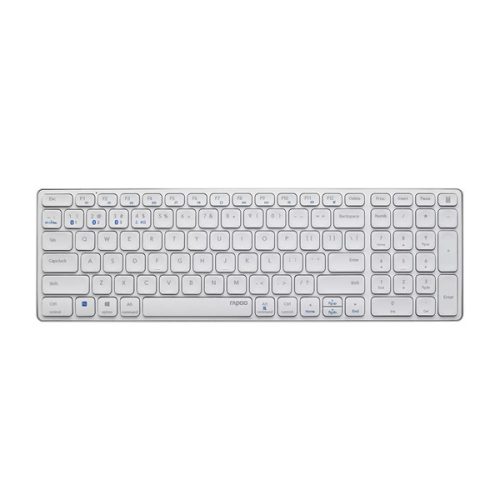 Rapoo E9700M vezeték nélküli billentyűzet, magyar, QWERTZ, multi-mode (BT 3.0, 4.0, 5.0 és 2.4 GHz), fehér (00217473)