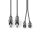 Nedis COTH23320GY50 félprofi audio kábel, 2 x 6,35mm mono jack dugó - 2 X RCA dugó, hossz 5m, rugalmas