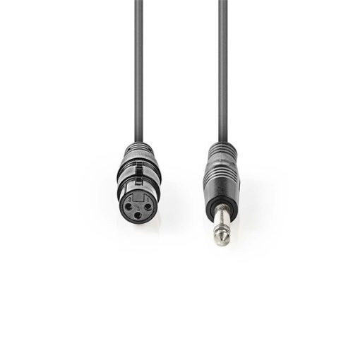 Nedis COTH15120GY50 audio kábel, félprofi, 6.3mm mono jack dugó - 3p XLR aljzat, 5m