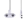 Nedis CEGL11055WT20 tápkábel, Euro dugó, IEC-320-C7, pipa, szögben balra, 2m, fehér