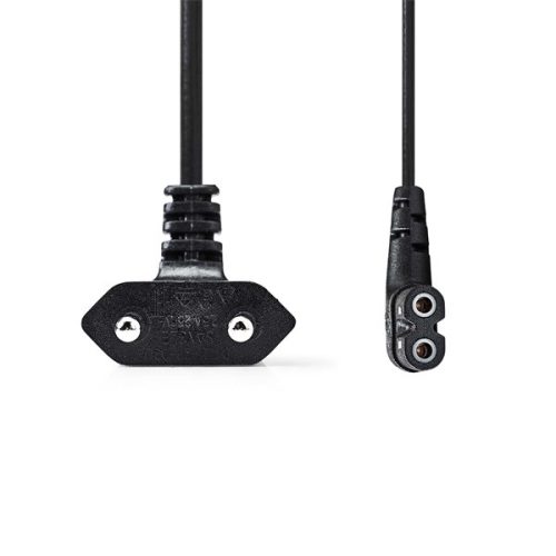 Nedis CEGL11055BK30 tápkábel, Euro dugó, IEC-320-C7, pipa, szögben balra, 3m, fekete