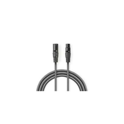 Nedis  COTG15012GY150 DMX adapter kábel, XLR 3 tűs apa | XLR 3 tűs anya | Nikkelezett | 15,0 m | kerek | PVC | Sötétszür