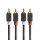 Nedis CABW24200AT05 sztereo audió kábel 2x RCA férfi, 2x RCA férfi, Aranyozott, 0,50 m , kerek, Antracit