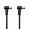 Nedis CSGL40120BK15 koax kábel, IEC (koax) férfi, IEC (koax) női, Nikkelezett, 120 dB, 75 Ohm, Quad Shielded, 1,5m