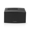 Nedis HDDUSB3210BK HDD / SSD dokkoló, USB 3.2 Gen1, USB Type-A, 2 fiókos, 2,5 / 3,5", USB 3.2 Gen1