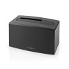 Nedis HDDUSB3210BK HDD / SSD dokkoló, USB 3.2 Gen1, USB Type-A, 2 fiókos, 2,5 / 3,5", USB 3.2 Gen1