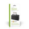 Nedis HDDUSB3210BK HDD / SSD dokkoló, USB 3.2 Gen1, USB Type-A, 2 fiókos, 2,5 / 3,5", USB 3.2 Gen1