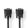 Nedis CCGP59100BK20, VGA kábel, VGA dugó VGA anya Nikkelezett Maximális felbontás:1280x800 2,00 m Kerek ABS fekete