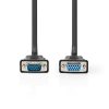 Nedis CCGP59100BK20, VGA kábel, VGA dugó VGA anya Nikkelezett Maximális felbontás:1280x800 2,00 m Kerek ABS fekete