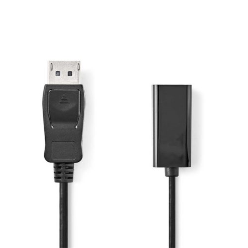 Nedis CCGB37150BK02 DisplayPort - HDMI adapter, 4K@30Hz, 2560x1600@60Hz, 10.8GBps, nikkelezett, 20cm