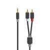 Nedis CABW22200AT100 sztereo audió kábel 3,5mm sztereo jack - 2x RCA, Aranyozott, 10 m