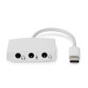 Nedis CCGB65900WT01, USB-C audio adapter,  USB-C™ dugó - 3 x3.5 mm jack kimenet, fejhallgató /headset /mikrofon, fehér