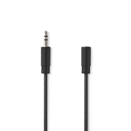 Nedis CAGB22050BK50 sztereo audio kábel, 3,5 mm jack dugó - 3,5 mm jack aljzat, 5 m