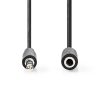 Nedis CAGB22050BK50 sztereo audio kábel, 3,5 mm jack dugó - 3,5 mm jack aljzat, 5 m