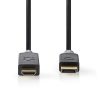 Nedis CCBW37100AT20 display port dugó -  HDMI dugó kábel, 4K@30Hz | Aranyozott | 2,00 m