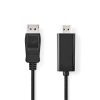 Nedis CCGL37100BK30 Displayport 1.2 - HDMI kábel, 1080p, 10.8Gbps, 3m