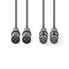 Nedis COTH15030GY30 félprofi XLR audio kábel, 2 x XLR 3p dugó - 2 x XLR 3p aljzat, 3m, rugalmas
