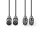 Nedis COTH15030GY30 félprofi XLR audio kábel, 2 x XLR 3p dugó - 2 x XLR 3p aljzat, 3m, rugalmas
