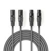 Nedis COTH15030GY50 félprofi XLR audio kábel, 2 x XLR 3p dugó - 2 x XLR 3p aljzat, 5m, rugalmas