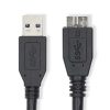 Nedis CCGL61500BK10 USB3.2 - micro-B (micro B) kábel, 5GBps, 1m, (USB3.1, USB3.0, USB2.0)