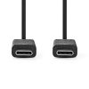 Nedis CCGL64750BK10 USB C kábel, USB3.2 Gen 2, 110Watt, 8K@30Hz, 20Gbps, 1m