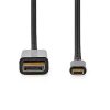 Nedis CCGL64352BK20 USB-C - Display Port kábel, USB3.2 Gen 1, 4K@60Hz, 2méter