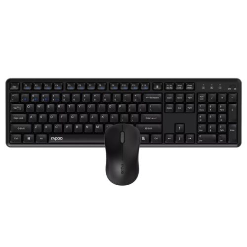 Rapoo 8150M vezeték nélküli csendes billentyűzet és egér szett, multi-mode (BT 4.0, 5.0 és 2.4 GHz), fekete (00229634)
