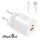BLACKBIRD Hálózati Adapter ZCD-015B-AC GAN 33W + USB/Lightning kábel 1m, Fehér