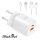 BLACKBIRD Hálózati Adapter ZCD-015B-AC GAN 33W + USB/Lightning kábel 1m + USB/Type-C kábel 1m, Fehér
